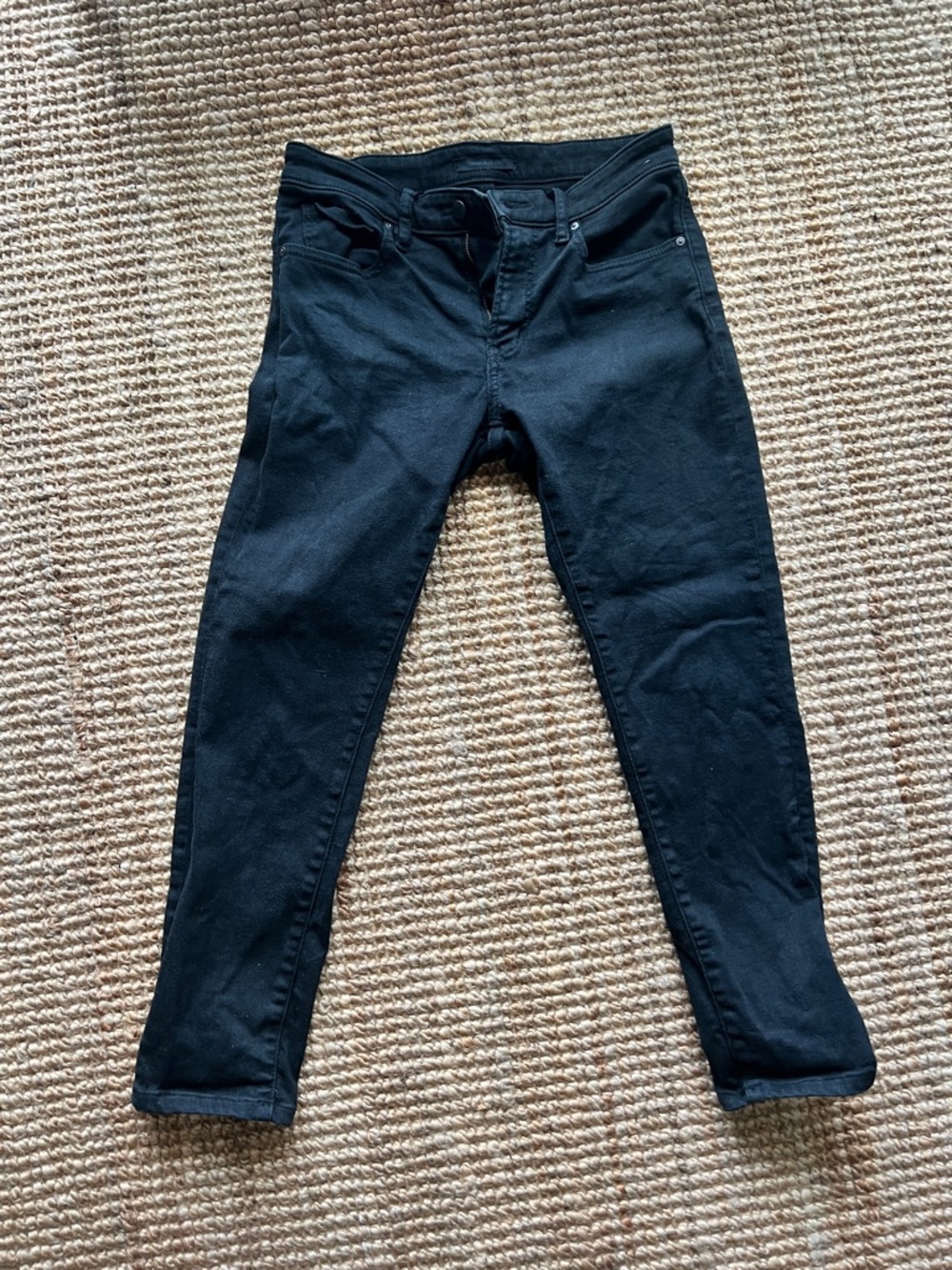 Uniqlo black skinny jeans, 30x34 worn